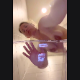 A blonde girl takes a hard chunky shit while sitting on a transparent plastic stool, allowing us to see the poop action below. She picks remaining small chunks out of her ass with her finger. Presented in about 720P vertical HD format. Over 4.5 minutes.